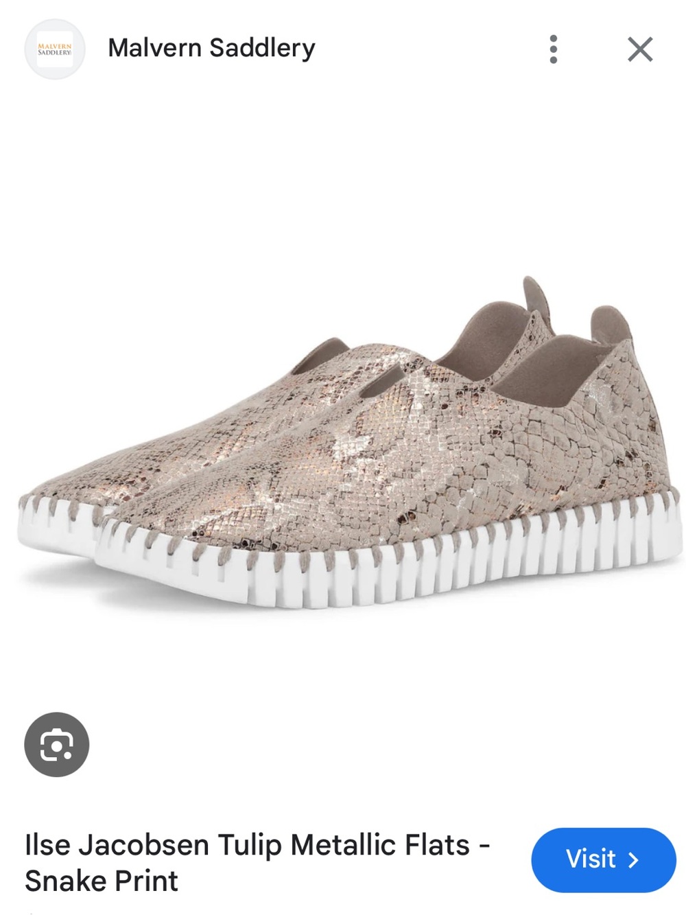 Ilse Jacobsen Women’s Casual Slip-On Shoes in Snake Skin Print